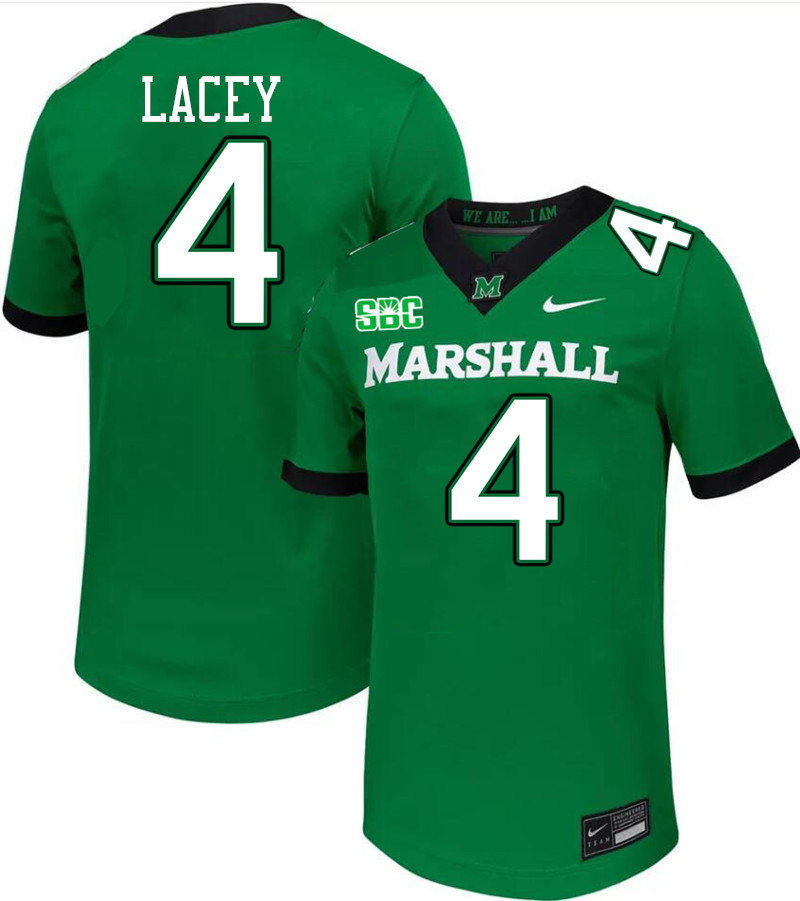 Marshall Thundering Herd #4 Demarcus Lacey College Football Jerseys Stitched-Green